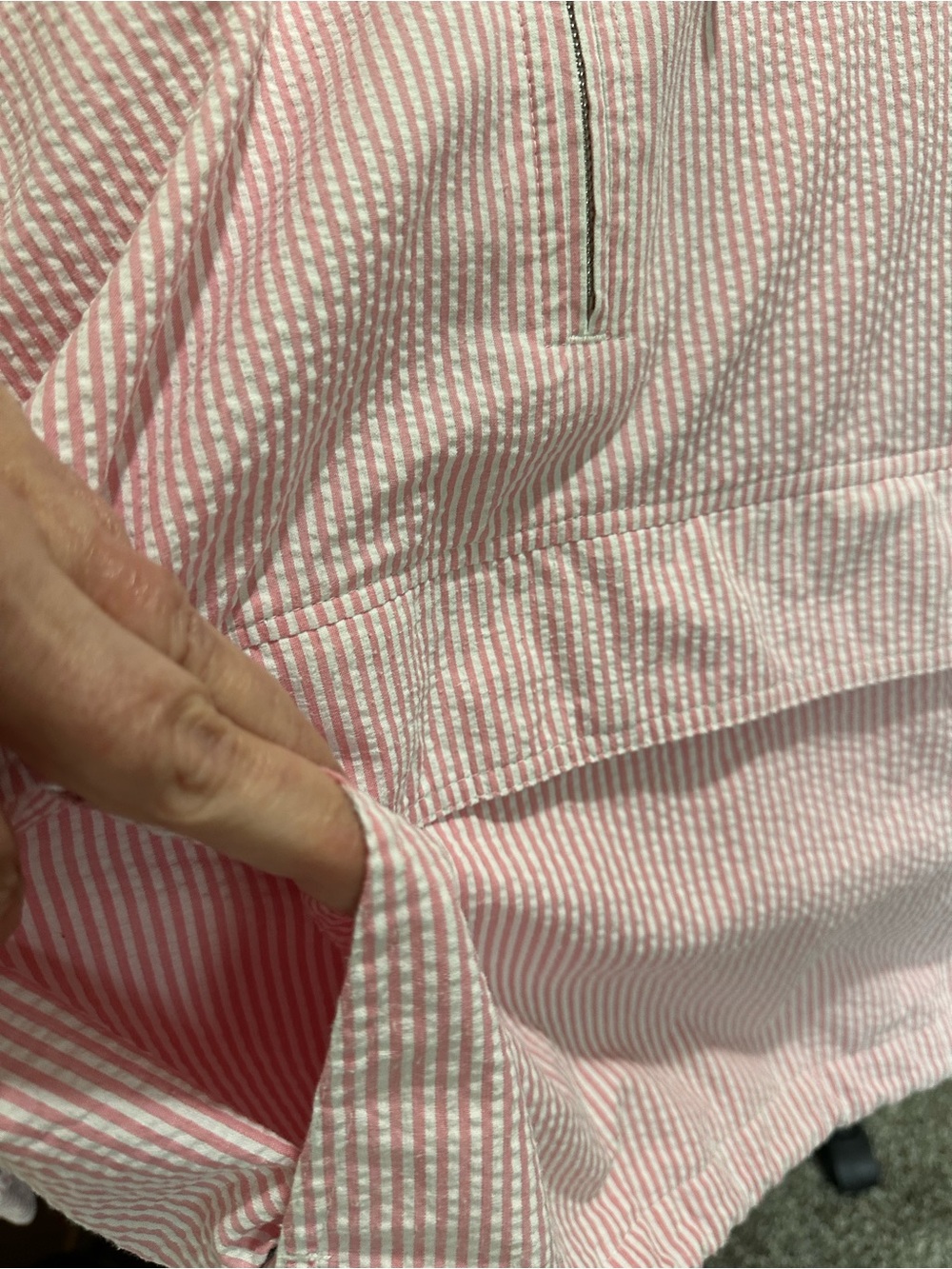 Charles River Apparel Pink and White Striped Women's Seersucker Hoodie XXL - Picture 13 of 14